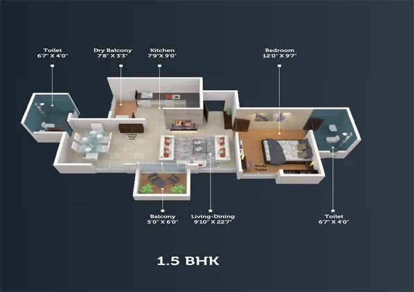 1.5bhk-Floor-Plan